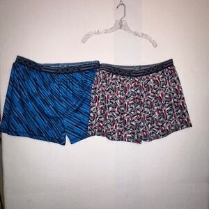 Jockey Mens Microfiber Boxer Shorts 2 Pack Blue Abstract Multicolor Size XL
